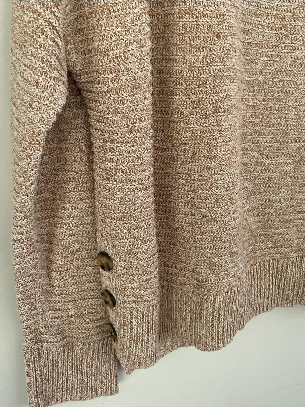 Joie Cozy Cream Knit Sweater - Women's Crewneck 3 side button details size XL
